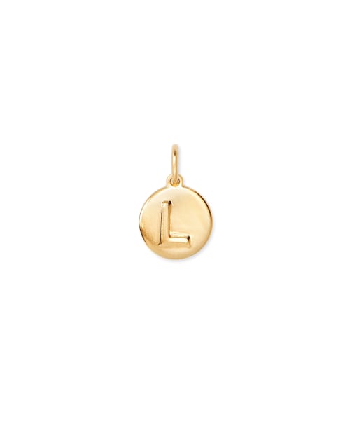 Letter L Coin Charm in 18k Gold Vermeil